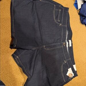 Lane Bryant Dark Blue Girlfriend Jean Shorts mid rise. Size 28 new with tags